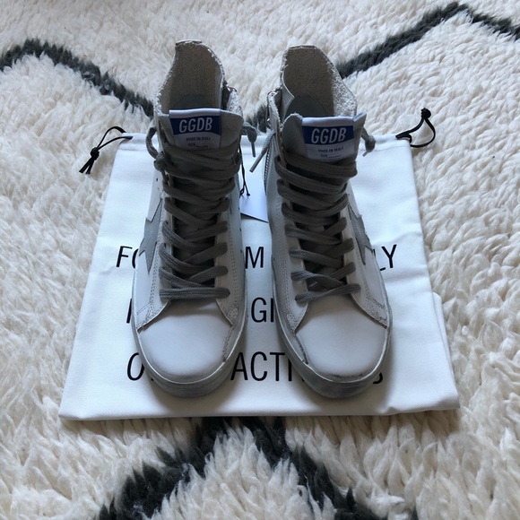 NEW Golden Goose White Silver Blue Francy - Picture 11 of 13